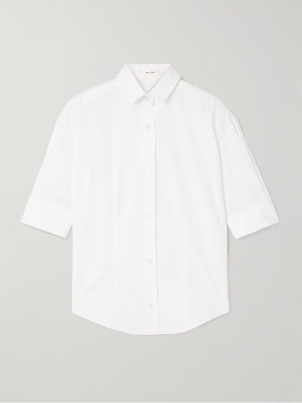 The Row Carpazi Classic White Short-Sleeve 4 Shirt